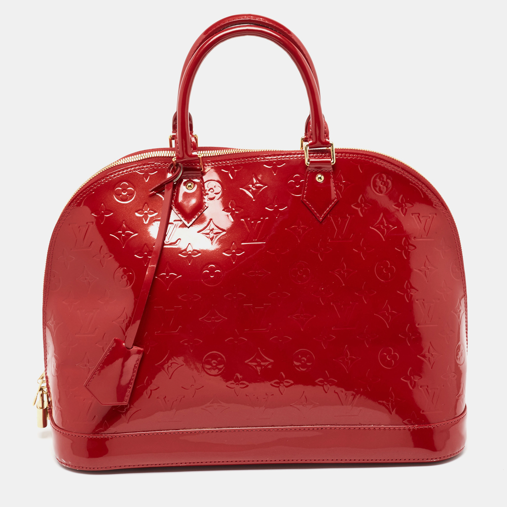 LOUIS VUITTON Red Monogram Vernis Alma GM